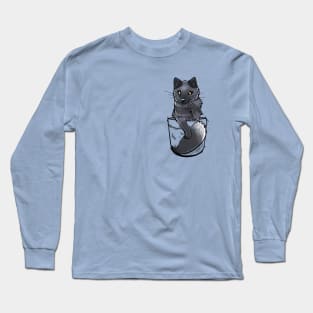 Pocket Cute Silver Fox Long Sleeve T-Shirt
